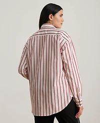 Lauren Ralph Plus Striped Long Sleeve Shirt
