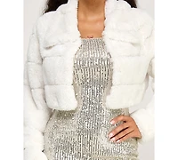Bcx Juniors' Faux Fur Cropped Jacket