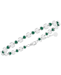 Macy's Lab-Grown Emerald Luna Bracelet (1-1/2 ct. t.w.) in Sterling Silver