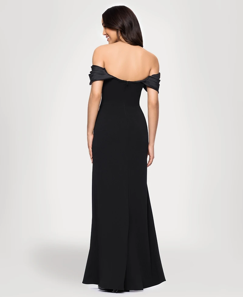 Blondie Nites Juniors' Off-The-Shoulder Center-Back Zipper Dress