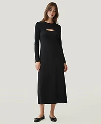 Naadam Women's Cashmino Cutout Sweater Midi Dress
