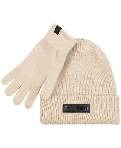 Puma Men's 2-Piece Cuff Beanie and Gloves Set