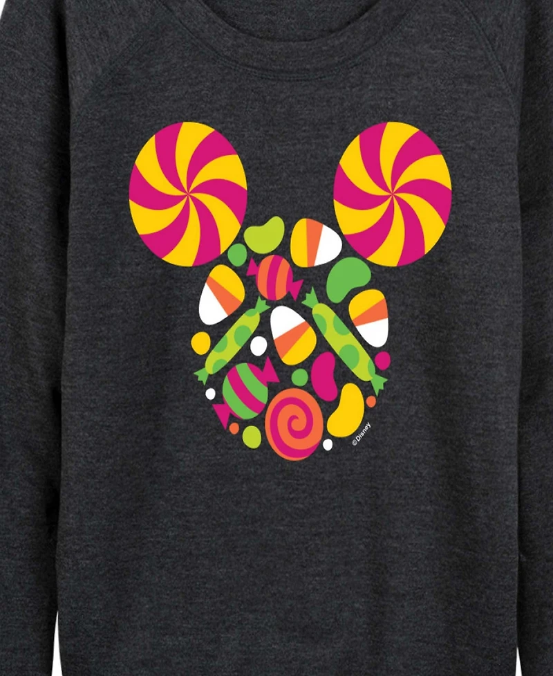 Hybrid Apparel Disney Halloween Mickey Mouse Candy Women's French Terry Long Sleeve Shirt