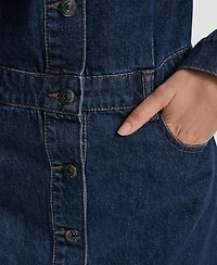 Dkny Jeans Women's Button-Down Long-Sleeve Denim Dress