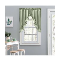 Ellis Stacey 1.5" Rod Pocket High Quality Fabric Solid Color Window Ruffled Swag 60"x38
