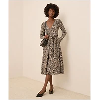 Pact Women's Organic Cotton Fit & Flare Faux Wrap Dress