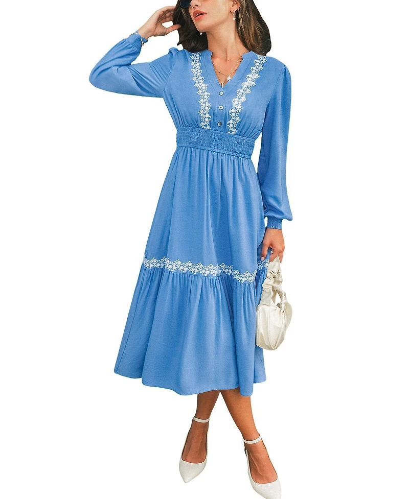 Cupshe Women's Out of Town Blue Midi Beach Dress