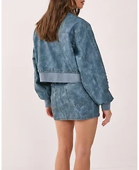 Nasty Gal Women's Leather Studded Bomber Jacket