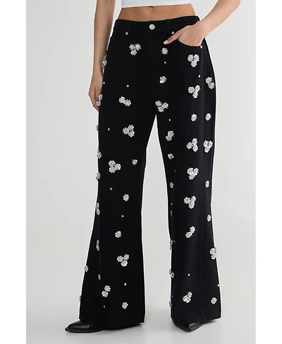 Nasty Gal Limited Embellished Flower Applique Jean