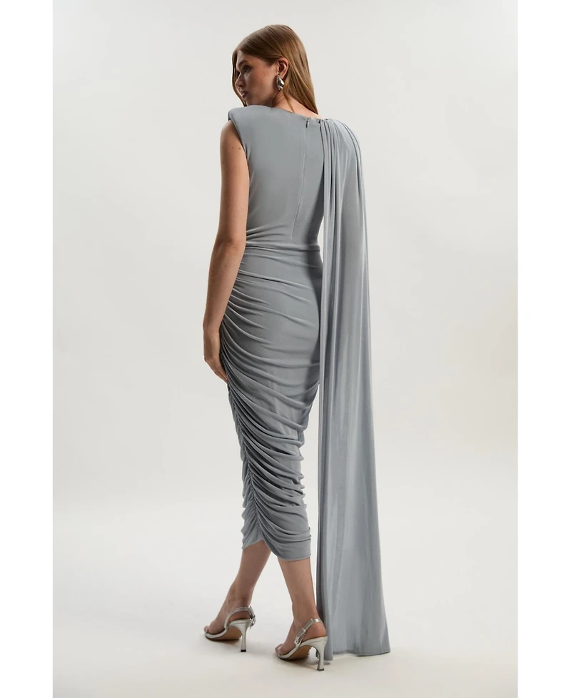 Karen Millen Women's Slinky Crepe Scarf Maxi Dress