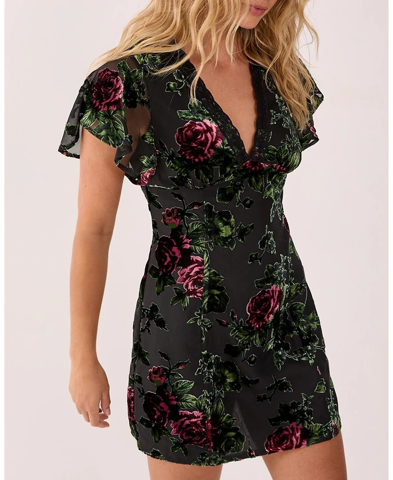 Nasty Gal Women's Lace Trim Cut Out Mini Dress