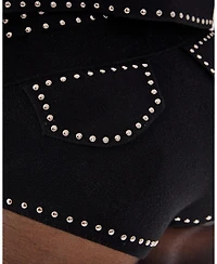 Nasty Gal Women's Knitted Western Stud Detail Shorts