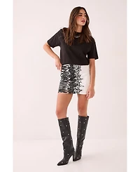 Nasty Gal Women's Zebra Ombre Hand Embellished Mini Skirt