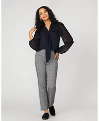 Cable & Gauge Women's Romantic Bow Tie Neck Top