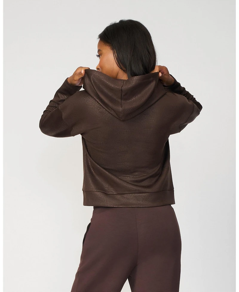 Cable & Gauge Women's Coated Bubble Hem Hoodie