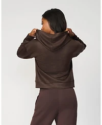 Cable & Gauge Women's Coated Bubble Hem Hoodie