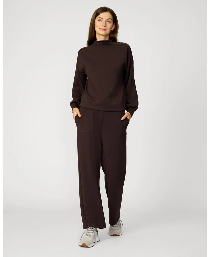 Cable & Gauge Women's Mockneck Modal Top Wide Leg Pant