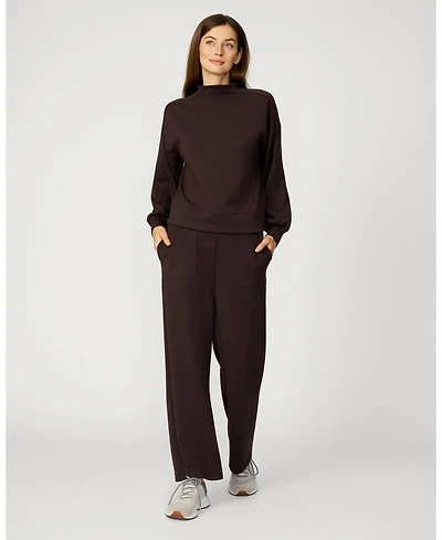 Cable & Gauge Women's Mockneck Modal Top Wide Leg Pant