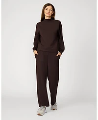 Cable & Gauge Women's Mockneck Modal Top Wide Leg Pant
