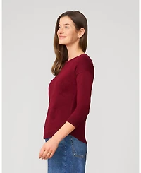 Cable & Gauge Women's Wineglass Drop Shoulder Tunic Sweater