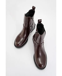 Prologue Shoes Stone Buckled Zip Ankle Boot (Women)