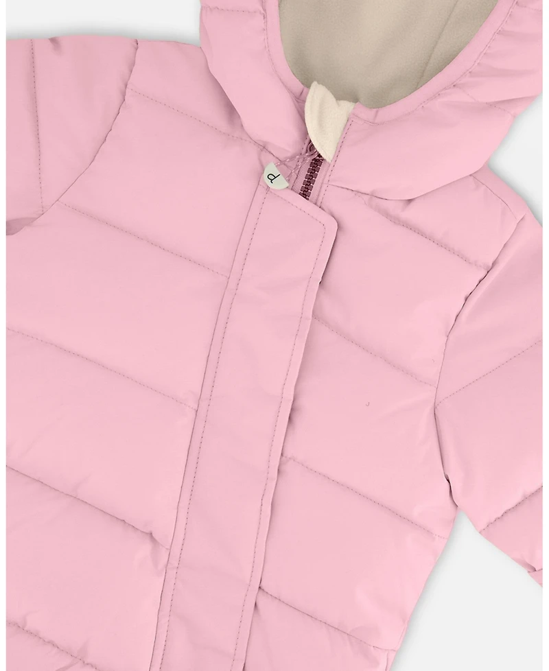 Deux par Baby Girl One-Piece Cloud Compressible Snowsuit Designed for Car Seat Pink