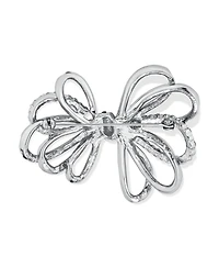 Bling Jewelry Set of 2 Large Holiday Crystal Bow Brooch Pin Silver Gold Plated
