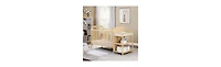 Forest'nSky Natural Wood Crib and Changer Combo with Storage Drawers and Changing Table Top