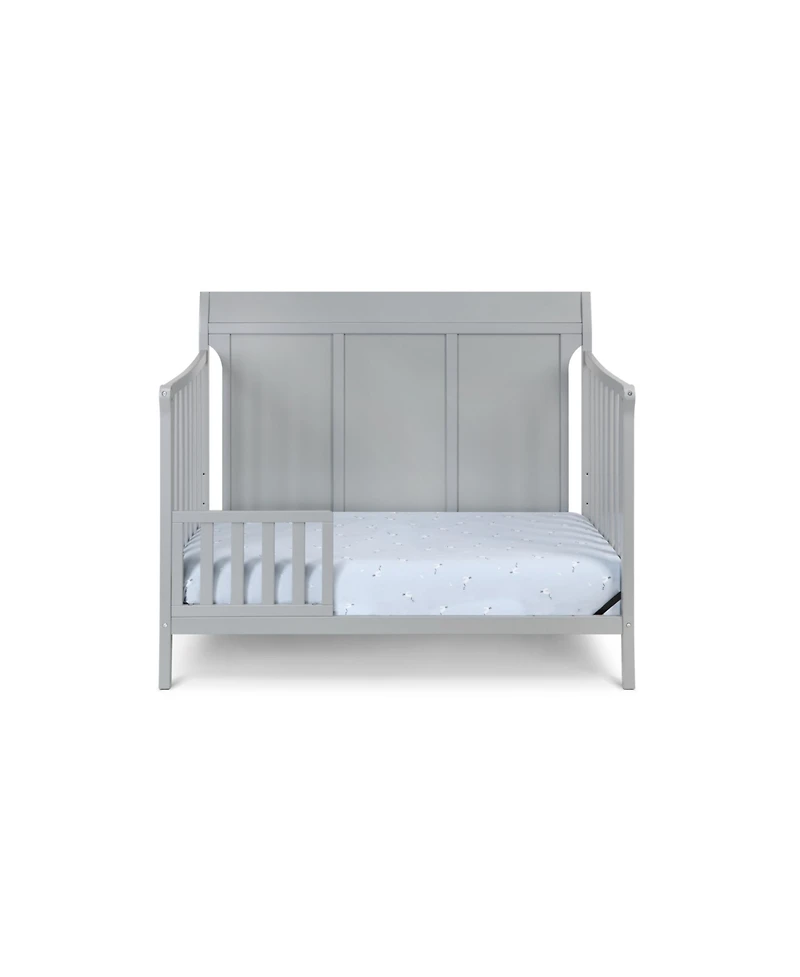 Forest'nSky Gray 4-in-1 Convertible Crib with Clean Lines and Expandable Toddler Bed Frame