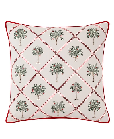 Tommy Bahama Palm Tree Trellis Decorative Pillow, 20" X 20"