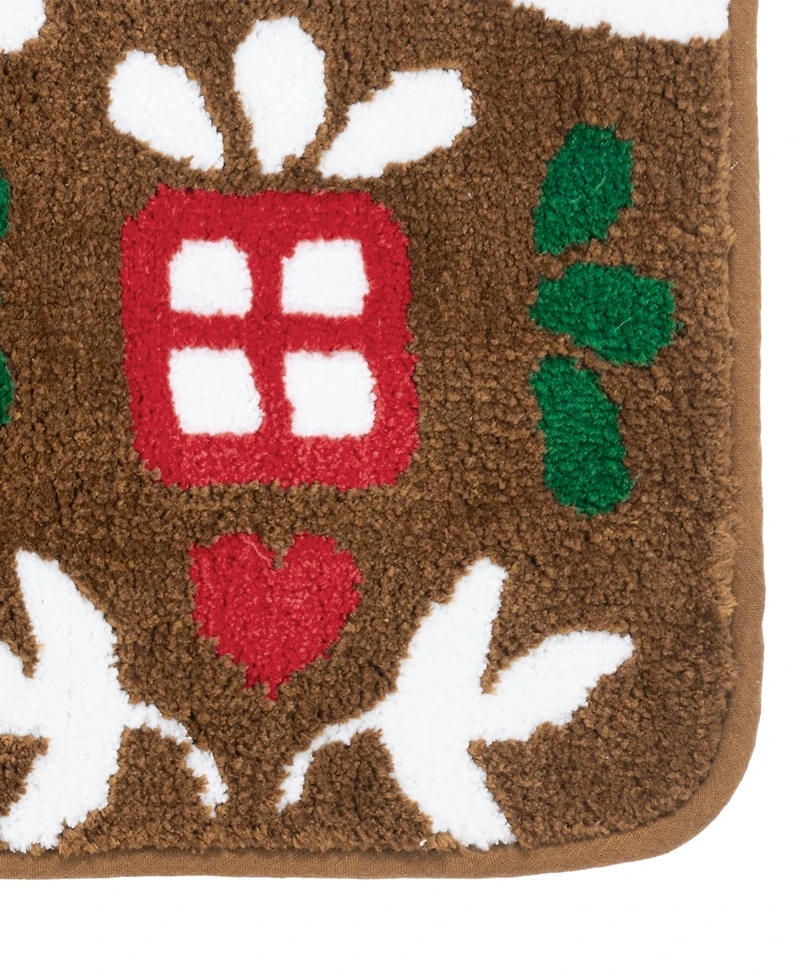 Vcny Home Multi Gingerbread House Tufted Bath Rug, 18" x 28"