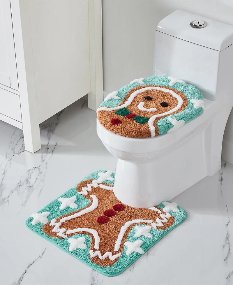 Vcny Home Gingerbread Man Holiday Bath Rug Set, 2 Count