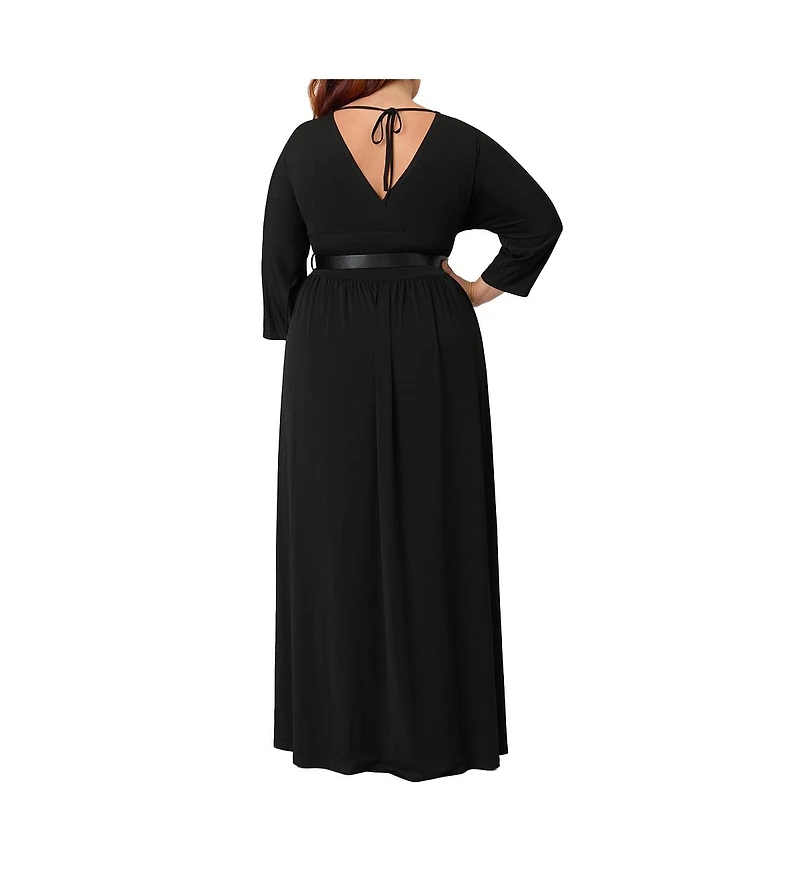 Unique Vintage Plus Size 3/4 Sleeve Batwing Maxi Dress