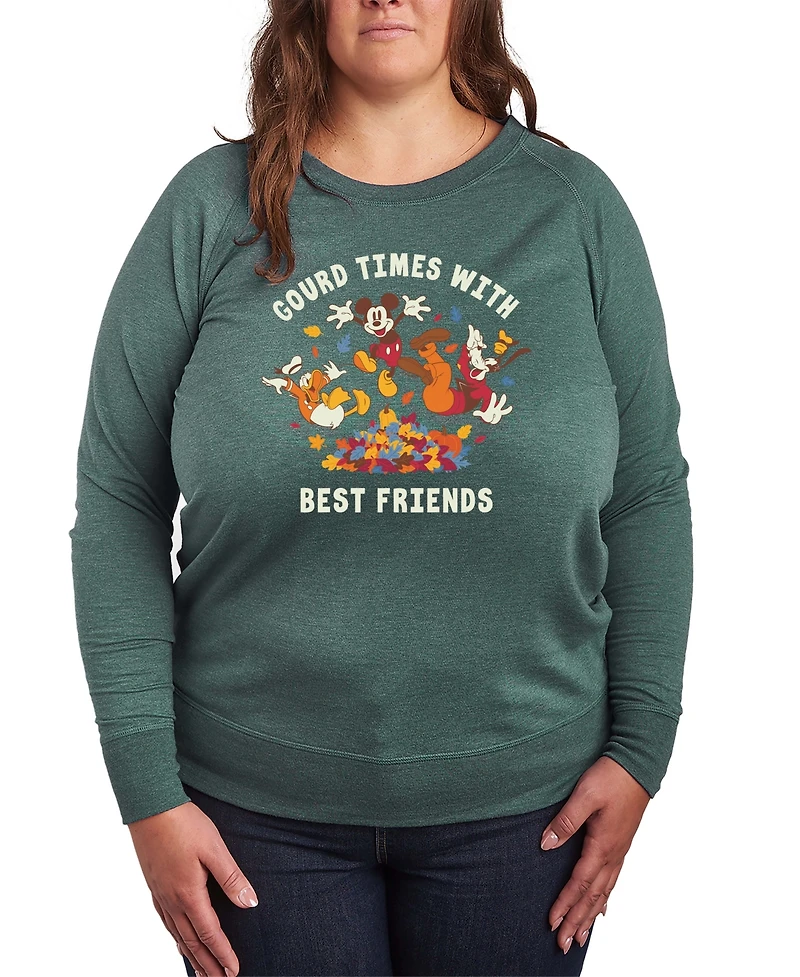 Hybrid Apparel Disney Fall Mickey and Friends Gourd Times Women's French Terry Long Sleeve Shirt