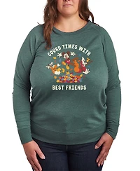 Hybrid Apparel Disney Fall Mickey and Friends Gourd Times Women's French Terry Long Sleeve Shirt