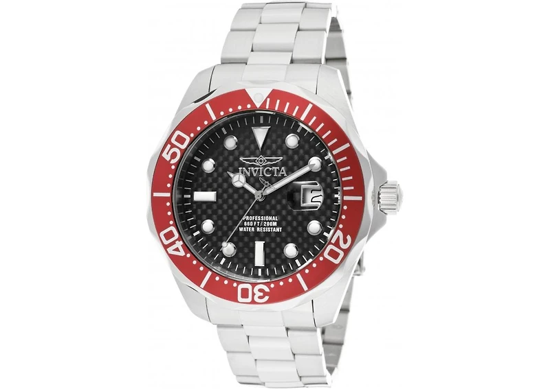 Invicta Men's Pro Diver Quartz 3 Hand Black Dial Watch