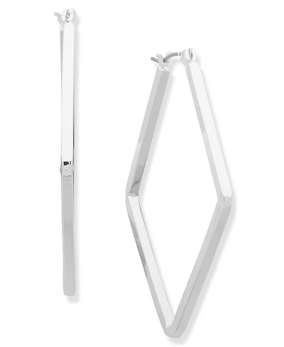 Nine West Silver-Tone Square Hoop Earrings