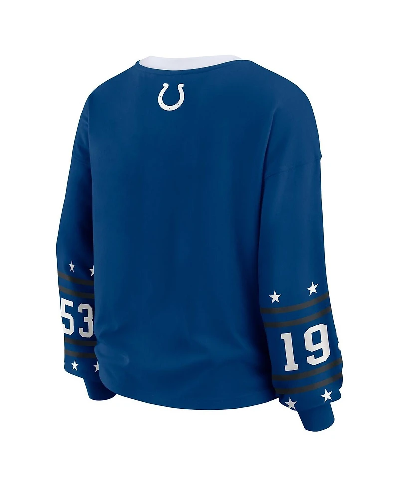 Wear by Erin Andrews Women's Royal Indianapolis Colts Sport Long-Sleeve T-Shirt