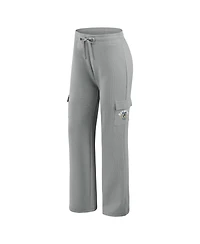 Wear by Erin Andrews Women's 2-Piece Gray Milwaukee Brewers Waffle-Knit Long-Sleeve Hoodie and Lounge Pant Set
