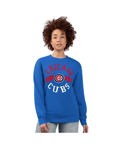 G-iii 4Her by Carl Banks Women's Royal Chicago Cubs Team Logo Fleece Pullover Sweatshirt