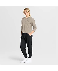 Fanatics Women's Tan Colorado Avalanche Authentic Pro Road Tri-Blend Quarter-Zip Hoodie