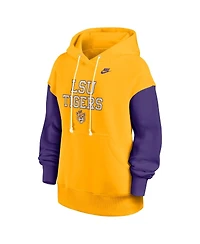 Nike Women's Gold/Purple Lsu Tigers Oversized Legacy Phoenix Pullover Hoodie