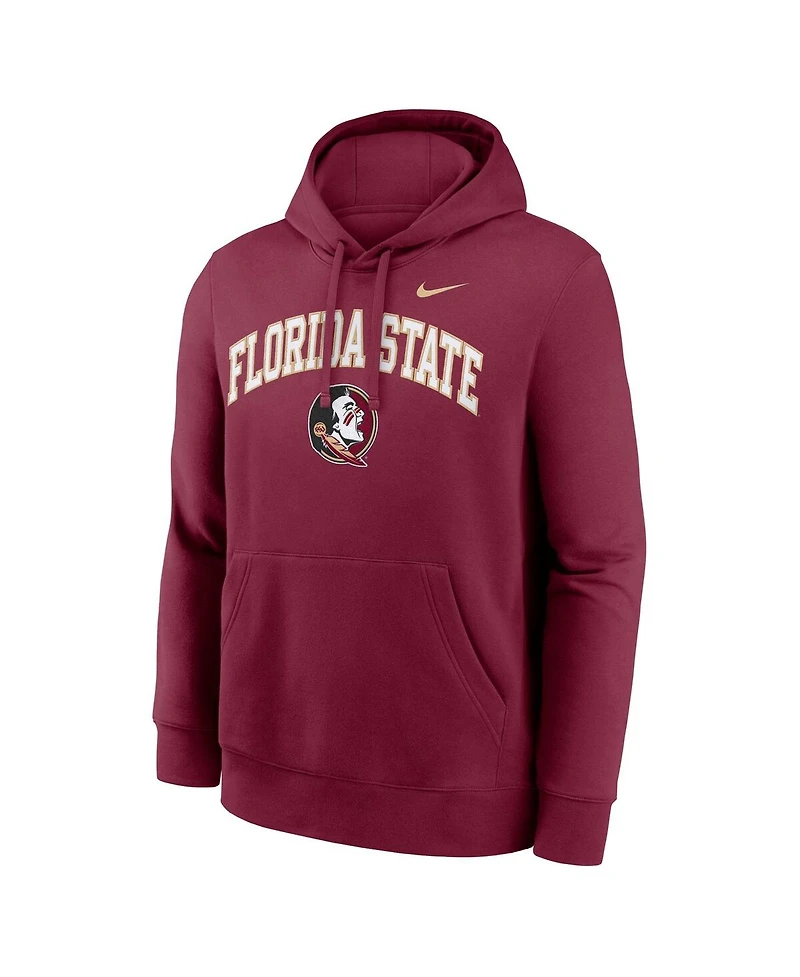 Nike Men's Garnet Florida State Seminoles Club Fleece Arch Pullover Hoodie