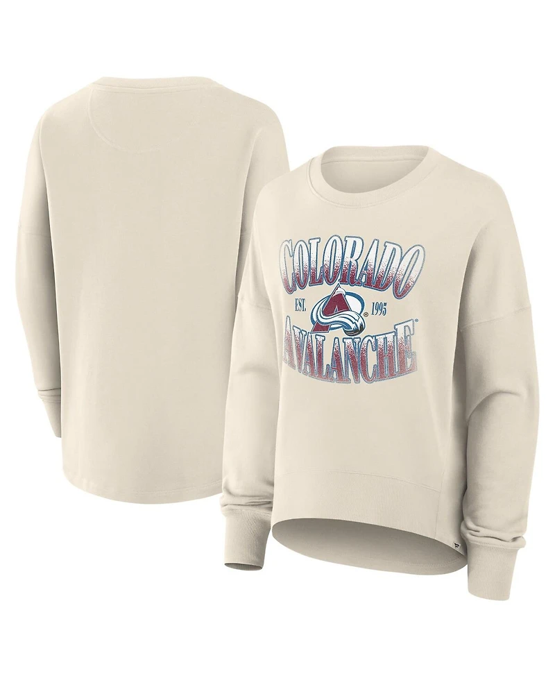 Fanatics Women's Cream Colorado Avalanche Oversized Slice Pullover Sweatshirt