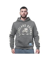 Starter Men's Charcoal Cleveland Browns Handoff Vintage Logo Fleece Hoodie Sweatshirt