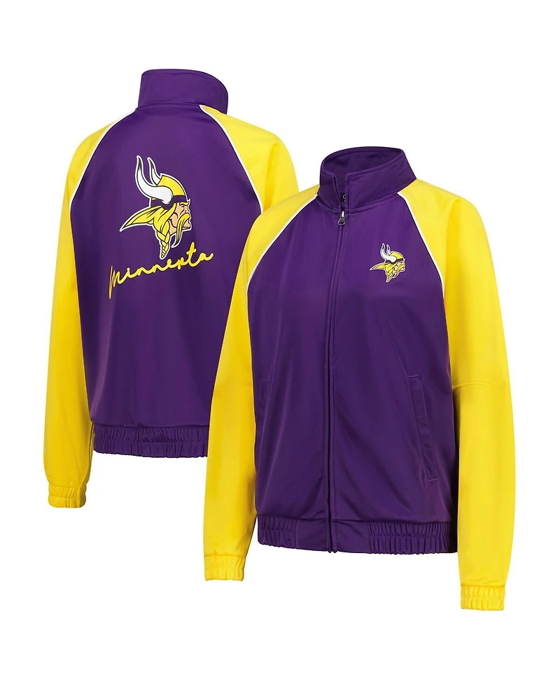 G-iii 4Her by Carl Banks Women's Purple/Gold Minnesota Vikings Replay Full-Zip Track Jacket