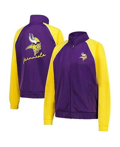 G-iii 4Her by Carl Banks Women's Purple/Gold Minnesota Vikings Replay Full-Zip Track Jacket
