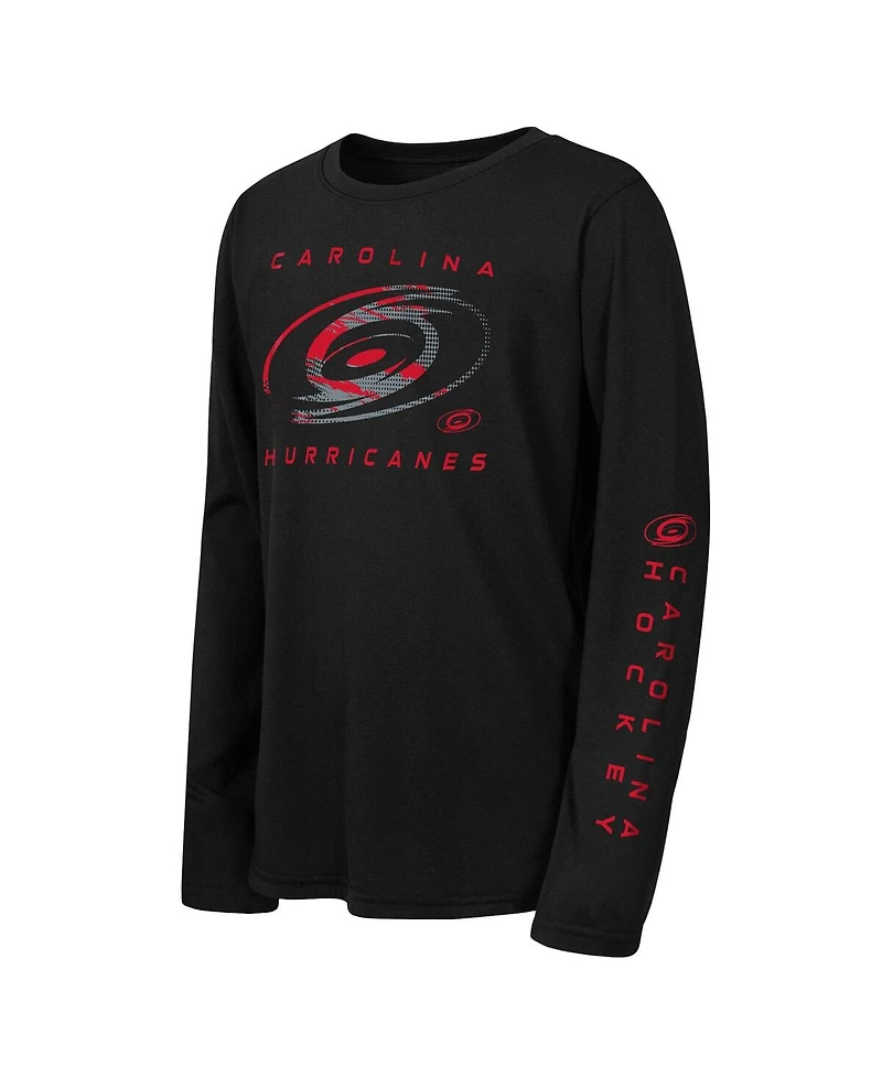 Outerstuff Big Boys and Girls Red Carolina Hurricanes Seize the Win Long Sleeve T-Shirt