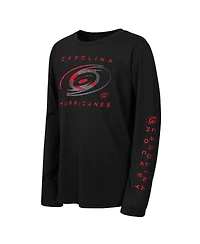 Outerstuff Big Boys and Girls Red Carolina Hurricanes Seize the Win Long Sleeve T-Shirt