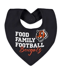 Wear by Erin Andrews Baby Boys and Girls Newborn Cincinnati Bengals Sleep and Play Full-Zip Sleeper Bib Set